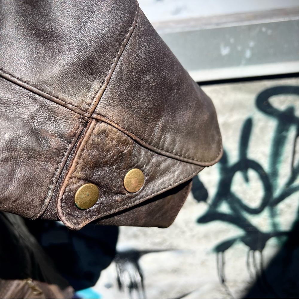 Vintage Lamb Leather Bomber Jacket Anorak Large-XL - Picture 16 of 16